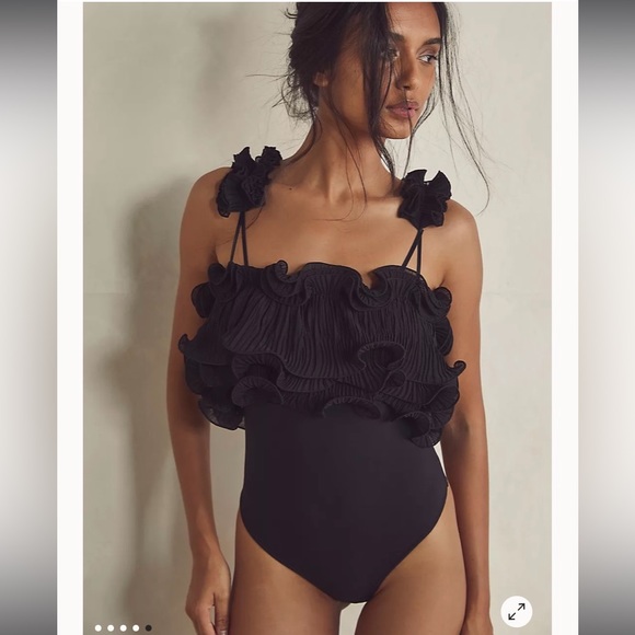 Free People Tops - Free People for the frill of it bodysuit, medium, black